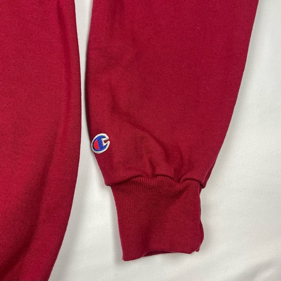 Vtg Champion Mens Crewneck Sweatshirt 2XL 90s Script Embroidered Burgundy B6 - Picture 5 of 7